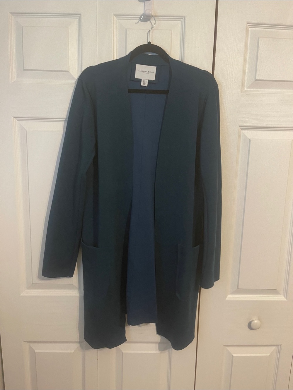 Carolina Belle Open-Front Blazer Jacket - Teal